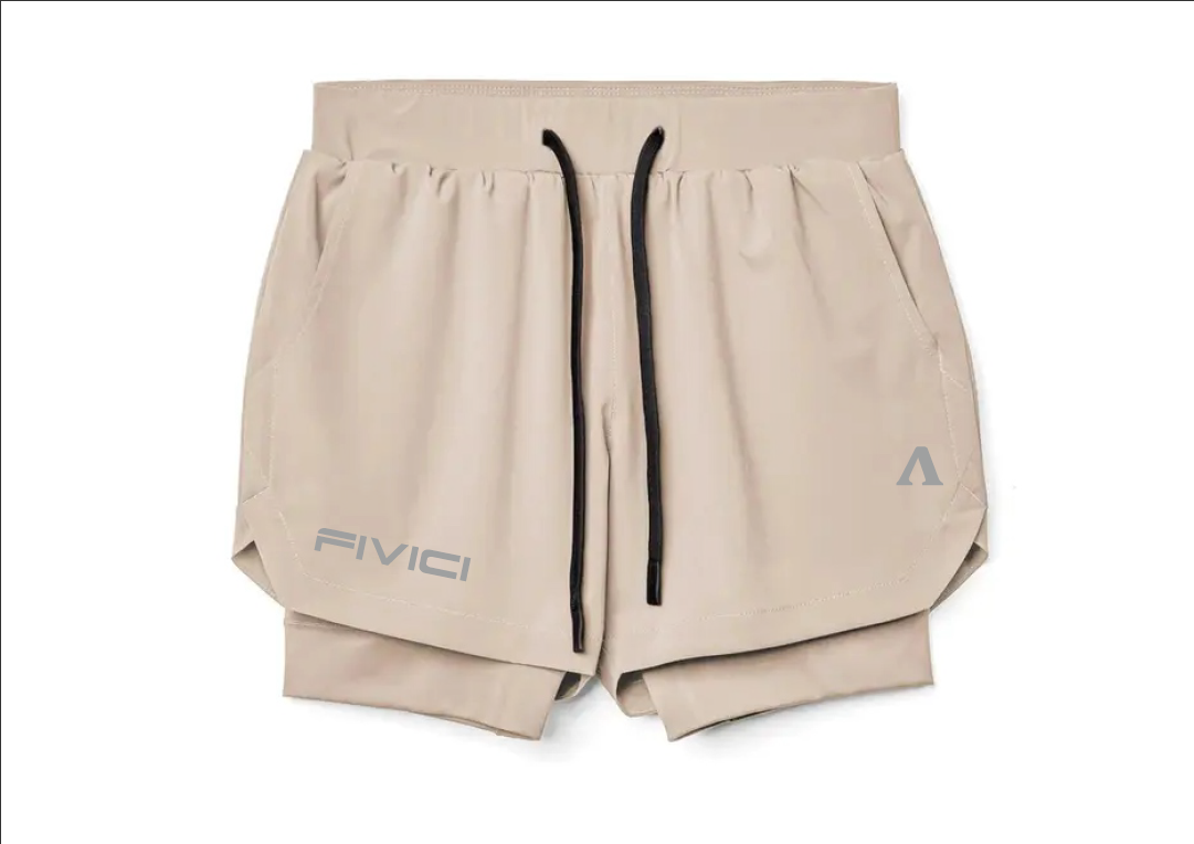 FIVICI Men's Performance 2-in-1 Athletic Short
